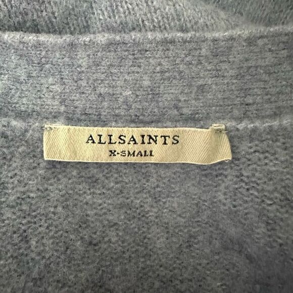 ALLSAINTS Rufa Wool Blend Cardigan In Blue Smoke Size XS - Picture 4 of 13